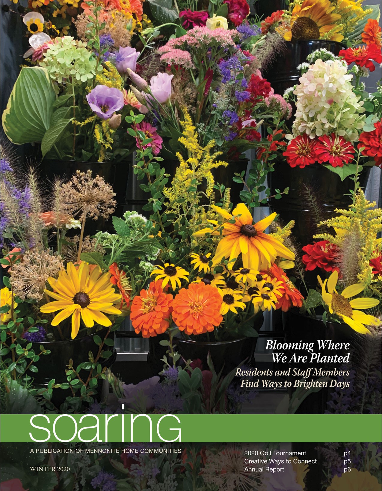 Flowers on the cover of the Winter 2020 Soaring Newsletter