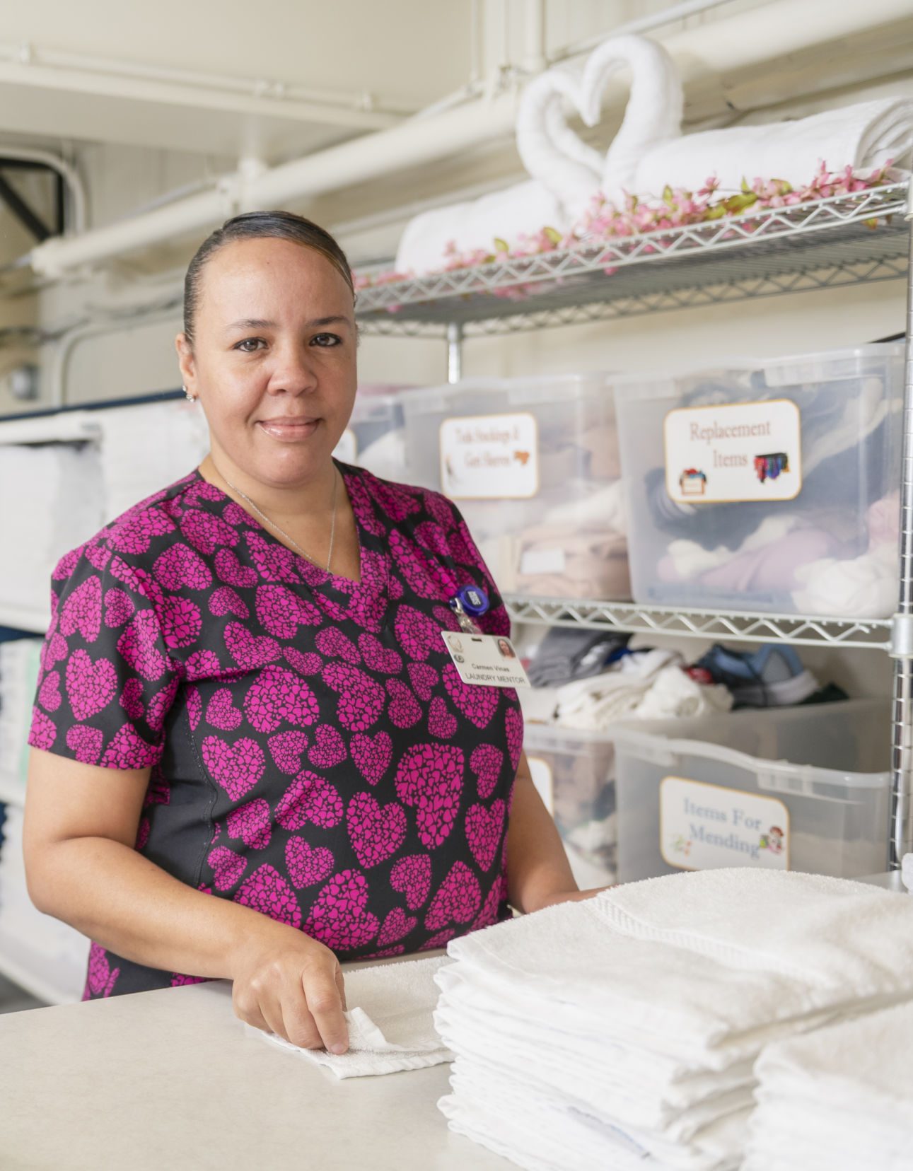 Carmen Vina, the Laundry Specialist at Mennonite Home Communities